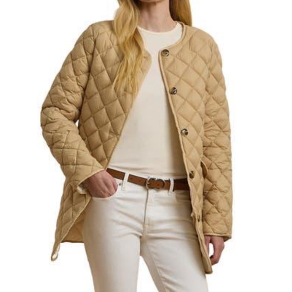 New LAUREN RALPH LAUREN Contrast Lining Lightweight Quilted Jacket sz 2XL-3XL